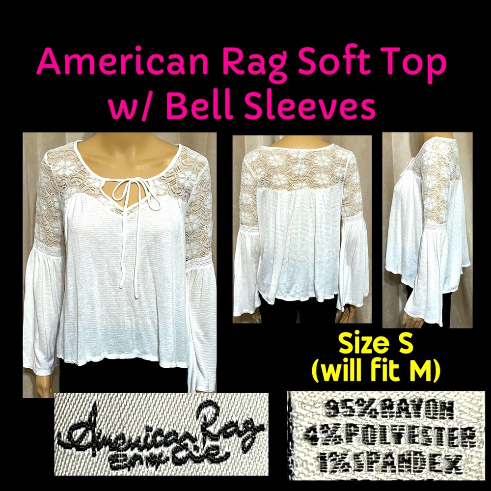Size S(will fit M)- American Rag Soft Top w/ Bell Sleeves